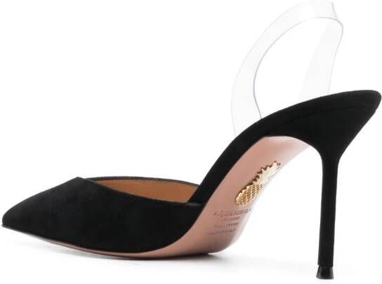 Aquazzura V Plexi suède pumps Zwart