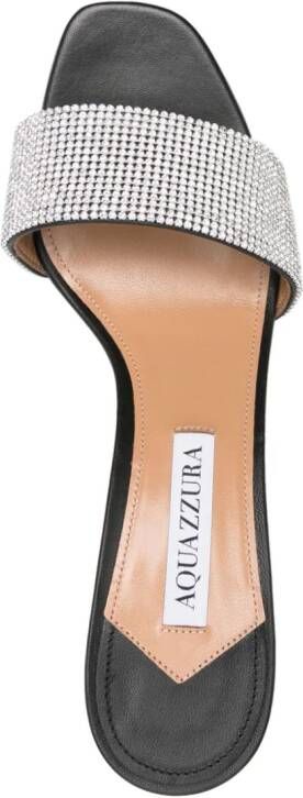 Aquazzura Wonderland 65mm crystal mules Zwart