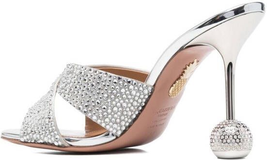 Aquazzura Yes Darling muiltjes met kristal Zilver