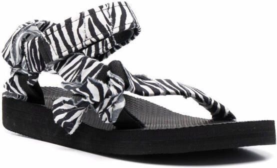 Arizona Love Trekky sandalen met zebraprint Zwart