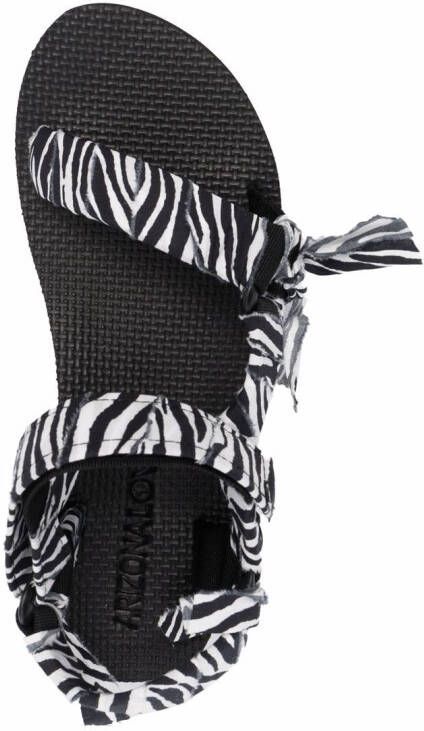 Arizona Love Trekky sandalen met zebraprint Zwart