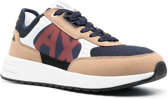 Armani Exchange Sneakers met logoprint Beige