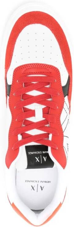 Armani Exchange Sneakers met geborduurd logo Rood