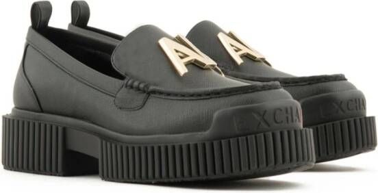 Armani Exchange Sneakers met logoplakkaat Zwart
