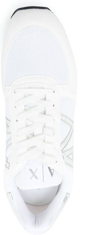 Armani Exchange Sneakers met metallic logo Wit