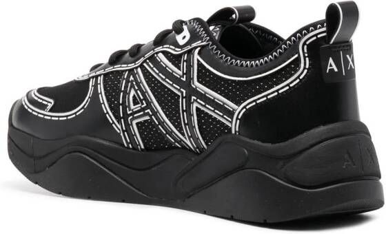 Armani Exchange Tweekleurige sneakers Zwart