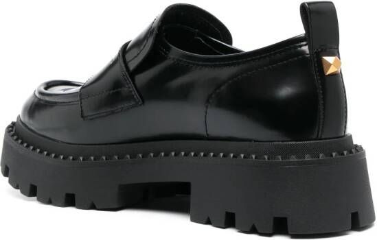 Ash Genial leren loafers Zwart