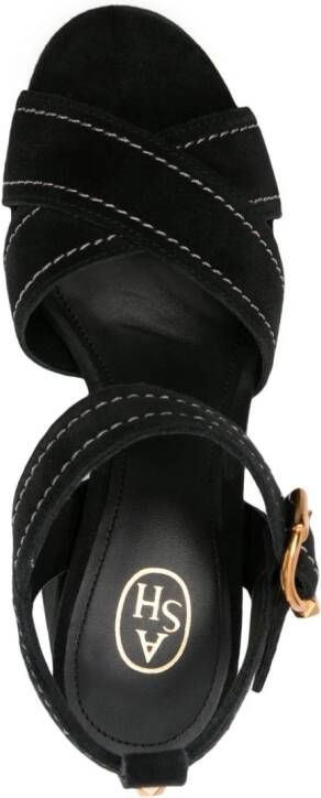 Ash Melany 100 mm sandalen met plateauzool Zwart