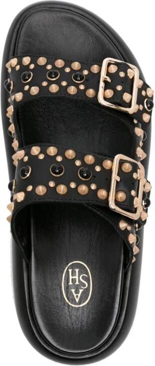 Ash Viking leren slippers Zwart