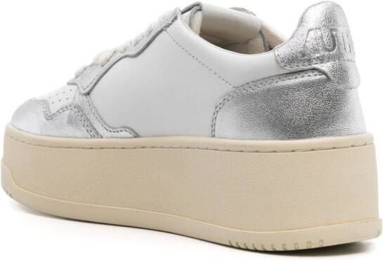 Autry Medalist leren sneakers met plateauzool Wit
