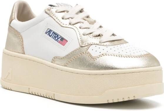 Autry Medalist leren sneakers met plateauzool Wit