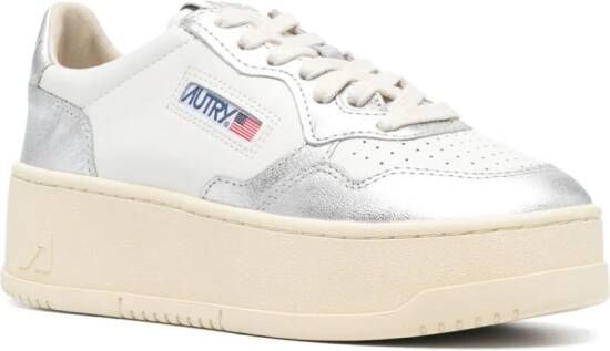 Autry Medalist leren sneakers met plateauzool Wit