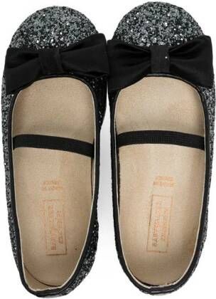 BabyWalker glitter bow-embellished ballerina shoes Zwart