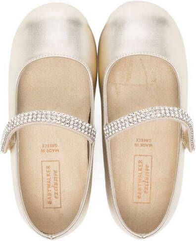 BabyWalker Metallic ballerina's verfraaid met kristallen Goud