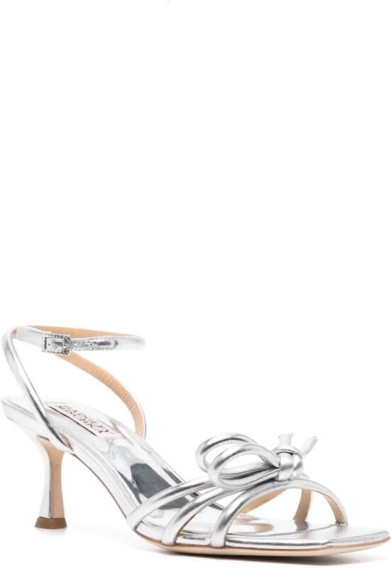 Badgley Mischka Loyalty 60mm leren sandalen Zilver