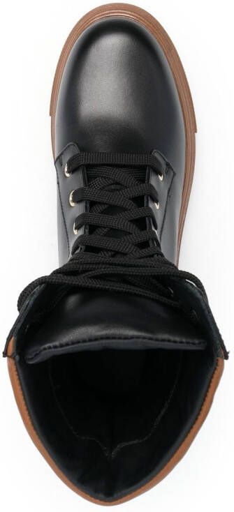 Baldinini Leren combat boots Zwart