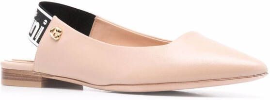 Baldinini Slingback ballerina's met puntige neus Beige