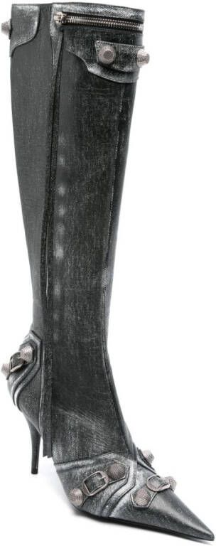 Balenciaga Cagole leren enkellaarzen 90 mm Grijs