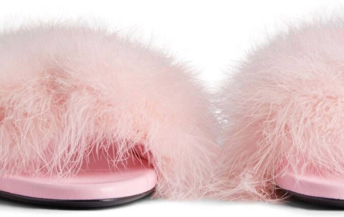 Balenciaga Boudoir 70 muiltjes met veren Roze