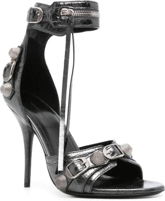 Balenciaga 110 mm Cagole leren sandalen Grijs