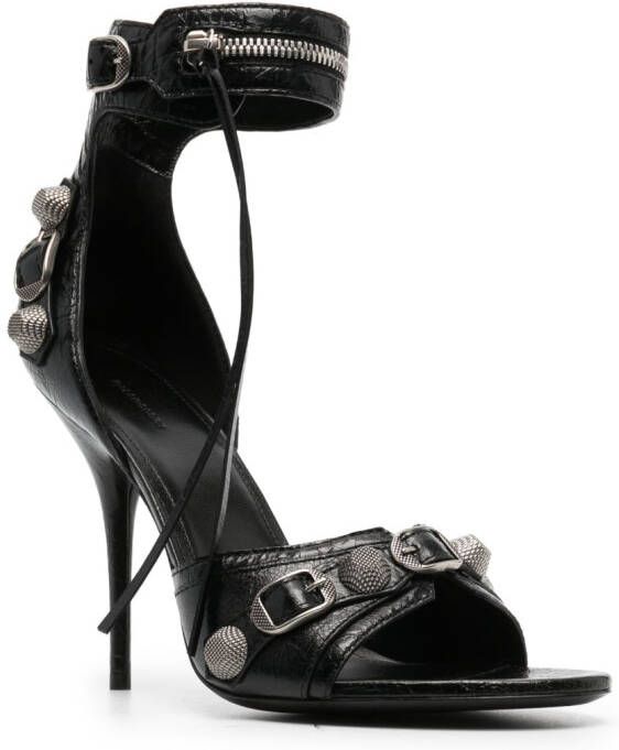 Balenciaga Cagole leren sandalen Zwart