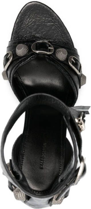 Balenciaga Cagole leren sandalen Zwart