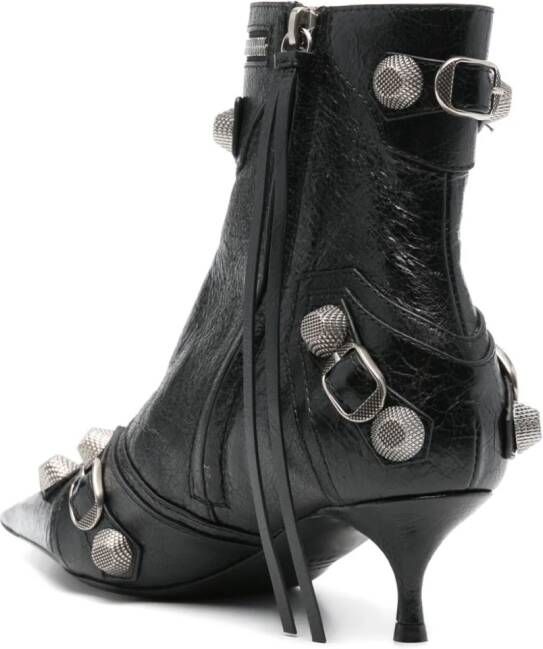 Balenciaga Cagole 55 mm leren enkellaarzen Zwart