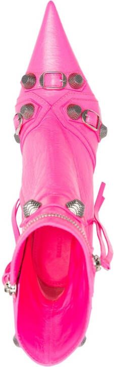 Balenciaga Cagole leren enkellaarzen Roze
