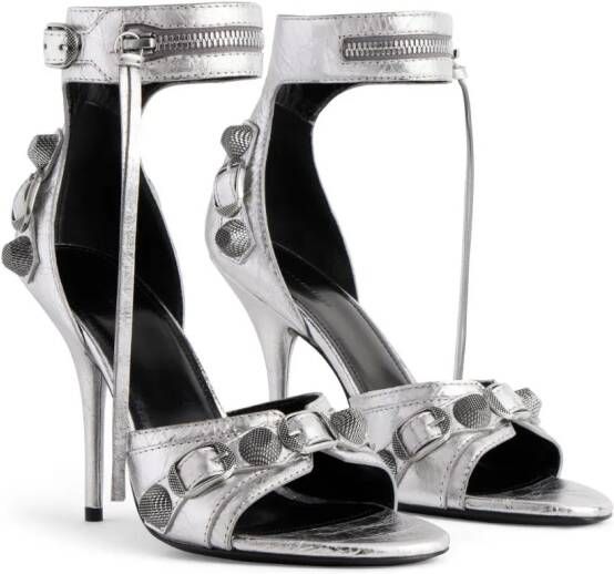 Balenciaga Cagole sandalen met metallic afwerking Zilver