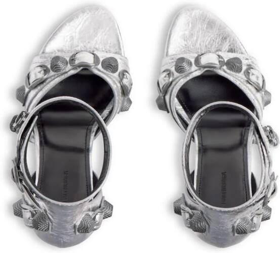 Balenciaga Cagole sandalen met metallic afwerking Zilver