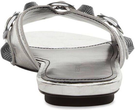Balenciaga Cagole sandalen met metallic-effect Zilver