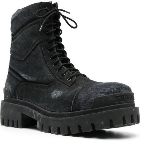 Balenciaga Strike 20mm veterlaarzen Zwart