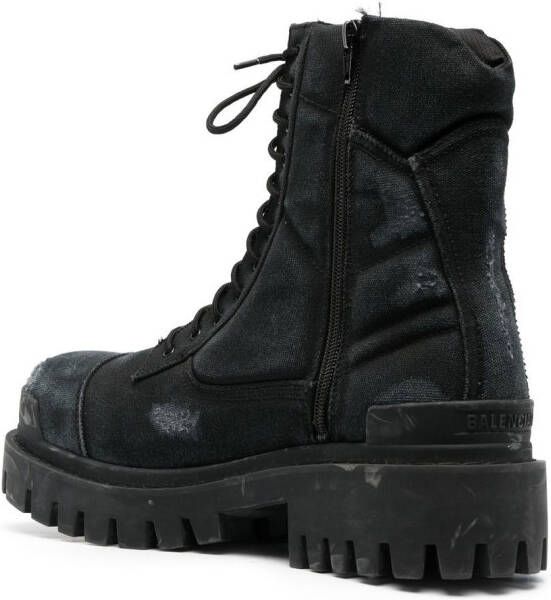 Balenciaga Strike 20mm veterlaarzen Zwart