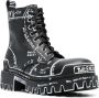 Balenciaga Combat boots met print Zwart - Thumbnail 2