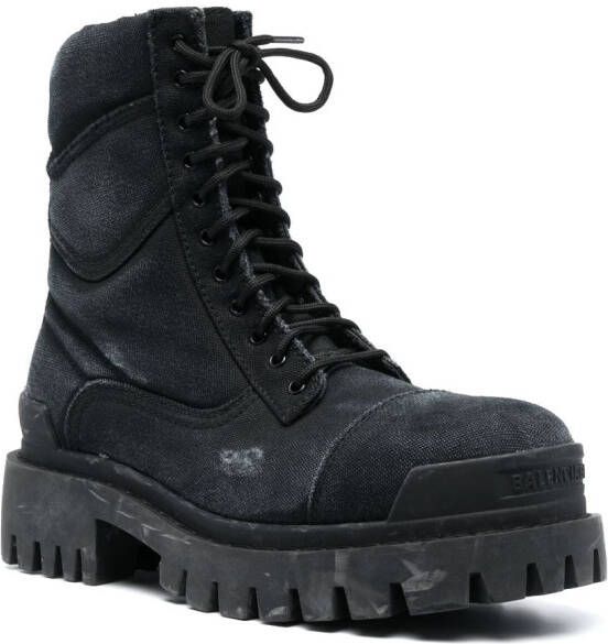 Balenciaga Combat boots met veters Zwart