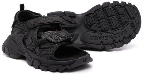 Balenciaga Kids Track sandalen met klittenband Zwart
