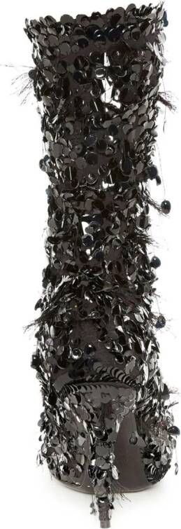 Balenciaga Knife enkellaarzen met pailletten Zwart