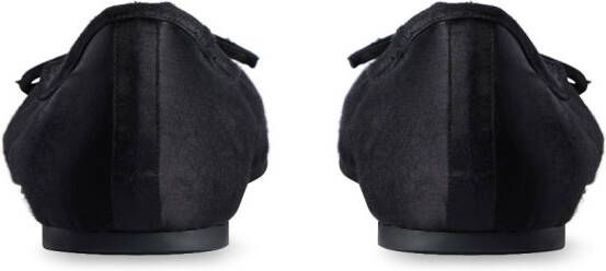Balenciaga Leopold satijnen ballerina's Zwart
