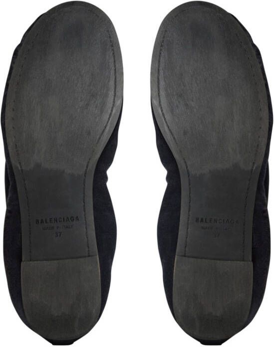 Balenciaga Leopold satijnen ballerina's Zwart