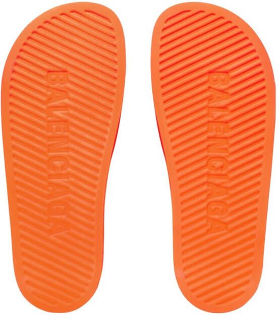 Balenciaga Slippers met logoprint Oranje
