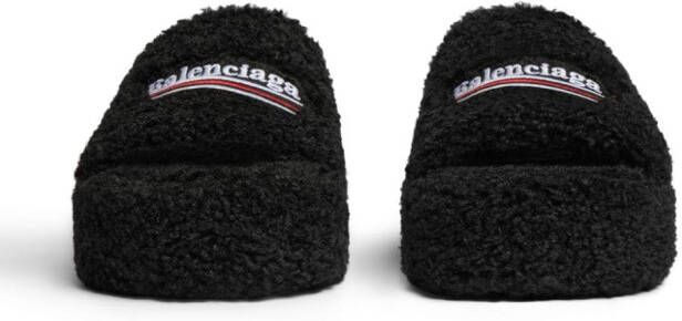Balenciaga Fury slippers met plateauzool Zwart