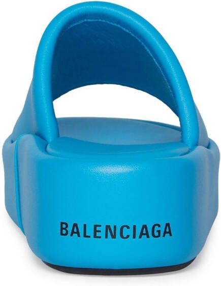 Balenciaga Rise slippers met plateauzool Blauw