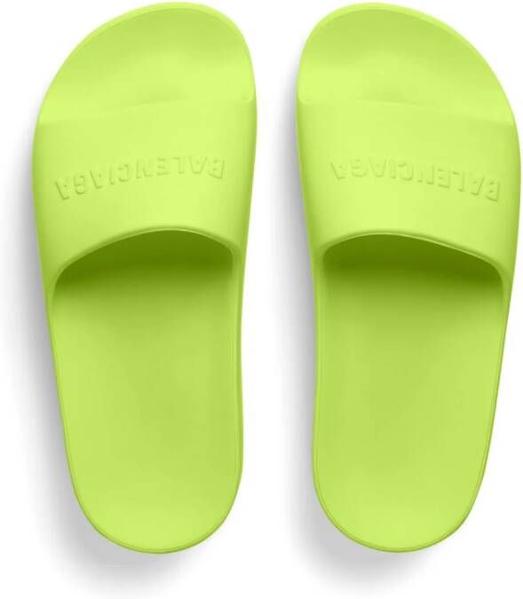 Balenciaga Slippers met logo-reliëf Geel