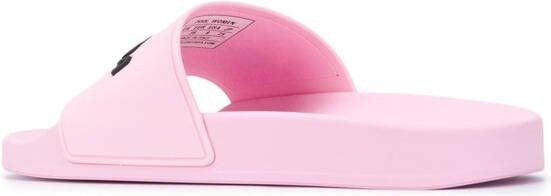 Balenciaga Slippers met logo reliëf Roze