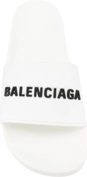 Balenciaga Slippers met logo-reliëf Wit