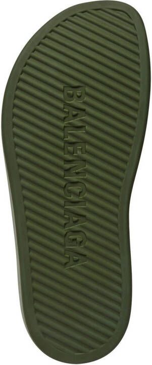 Balenciaga Slippers met logoprint Groen