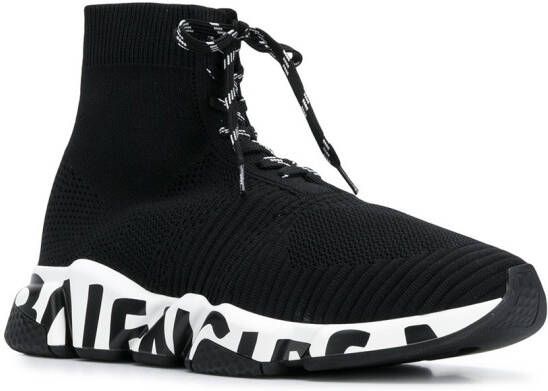 Balenciaga Soksneakers met veters Zwart