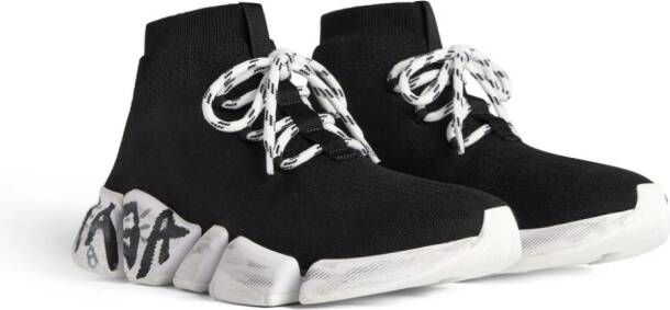 Balenciaga Speed 2.0 sneakers met graffitiprint Zwart