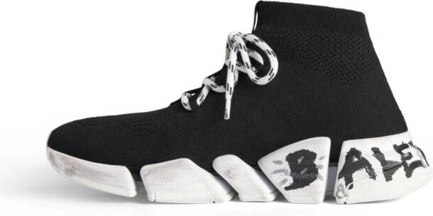 Balenciaga Speed 2.0 sneakers met graffitiprint Zwart