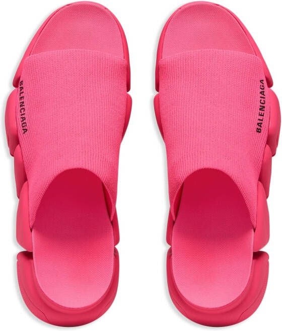 Balenciaga Speed 2.0 slippers met logoprint Roze
